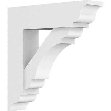Ekena Millwork Standard Olympic Architectural Grade PVC Bracket with Traditional Ends, 3"W x 16"D x 16"H BKTP03X16X16OLY01